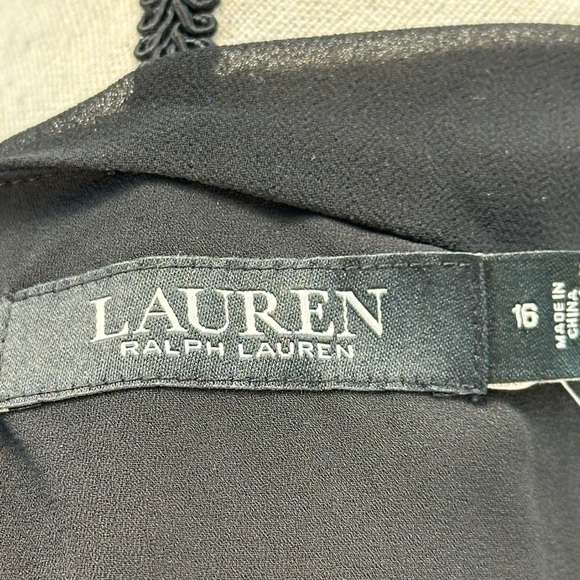 Lauren Ralph Lauren Sleeveless Layer Bottom Midi Dress - Black - size 16 - Picture 6 of 11